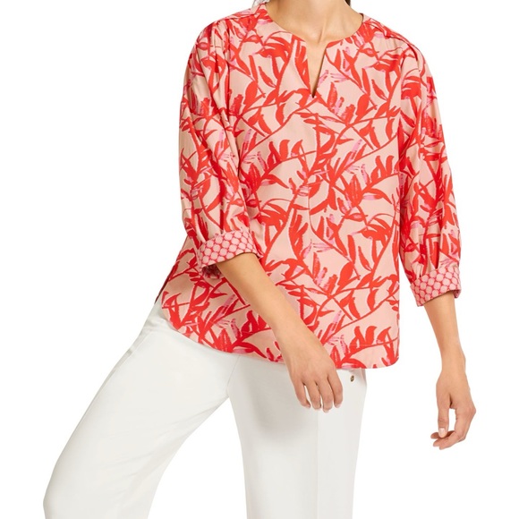 Marc Cain Blouse  Top Orange/Peach Tan EUC Size N6 US 12 - Picture 2 of 11